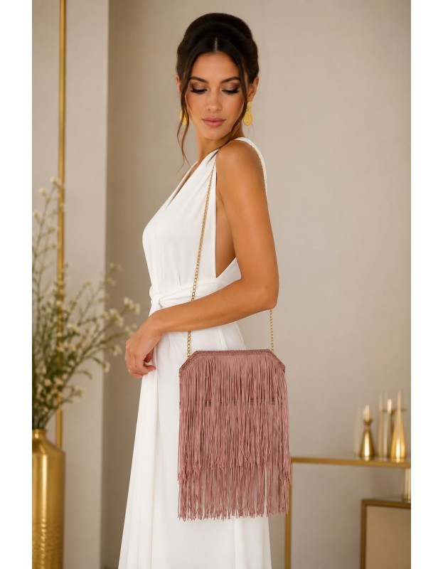 Bolso flecos Rosa Palo