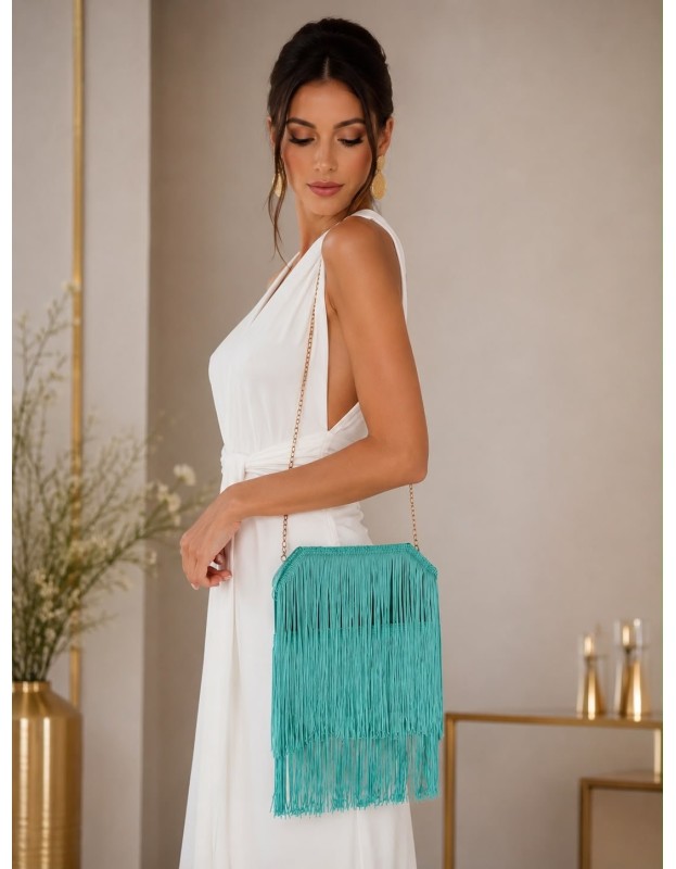 Bolso Flecos Turquesa