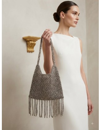 Bolso Piedras Gris Plata