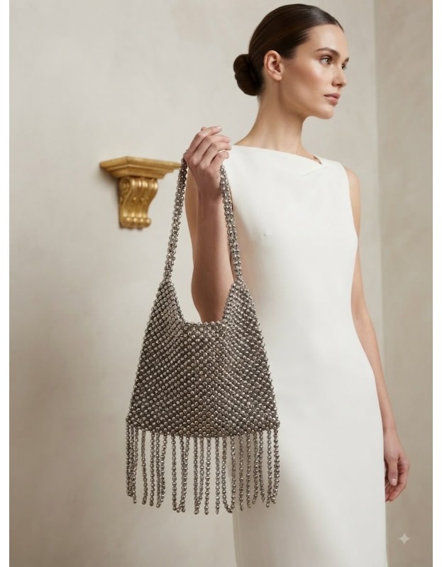 Bolso Piedras Gris Plata
